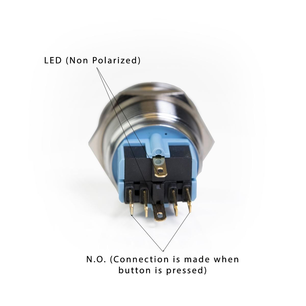 25mm Stainless Steel Button With Red LED – Videotel Digital