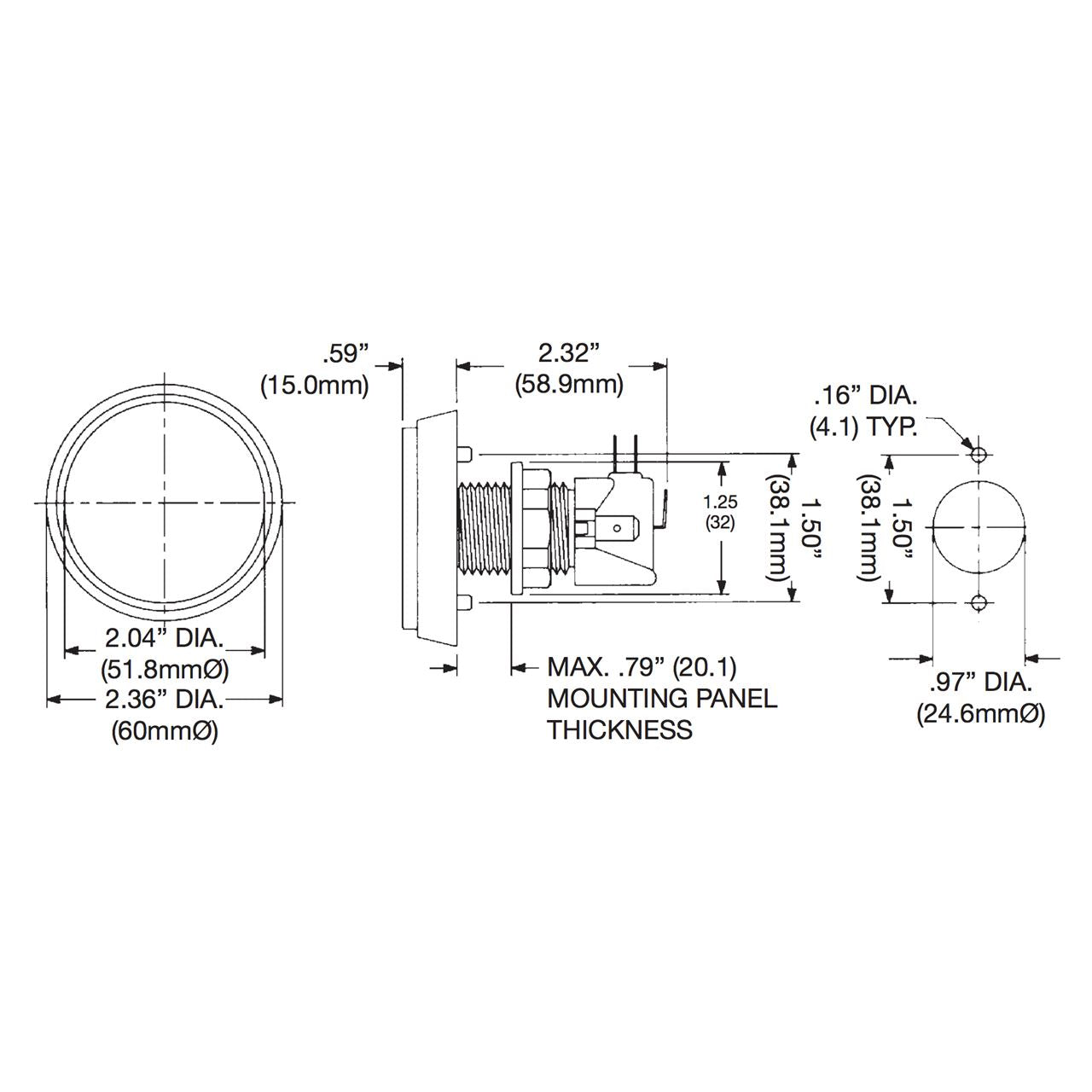 Large White Plastic Mechanical Push Button – Videotel Digital