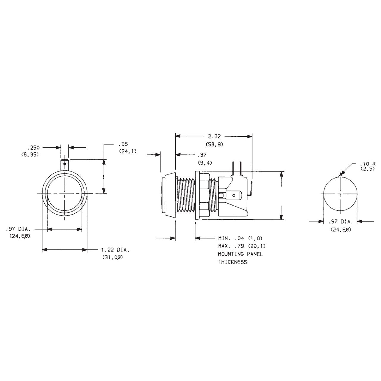 Small White Plastic Mechanical Push Button – Videotel Digital